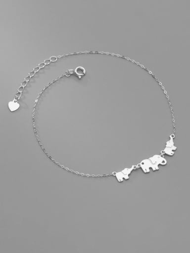 925 Sterling Silver Elephant Cute  Anklet