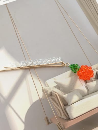 Alloy Crystal word strawberry pendant side clip