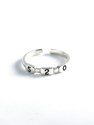 925 Sterling Silver Number 520 Vintage Band Ring