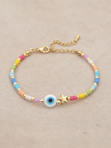 Miyuki Millet Bead Multi Color Evil Eye Bohemia  Handmade Beaded Bracelet