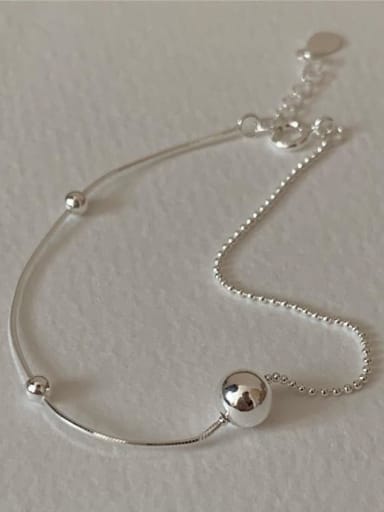 925 Sterling Silver Bead Minimalist Link Bracelet