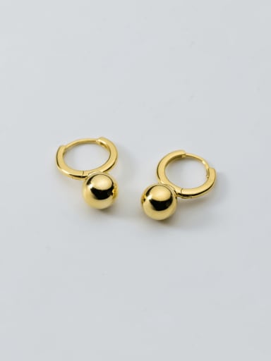 Gold 925 Sterling Silver Geometric Minimalist Huggie Earring