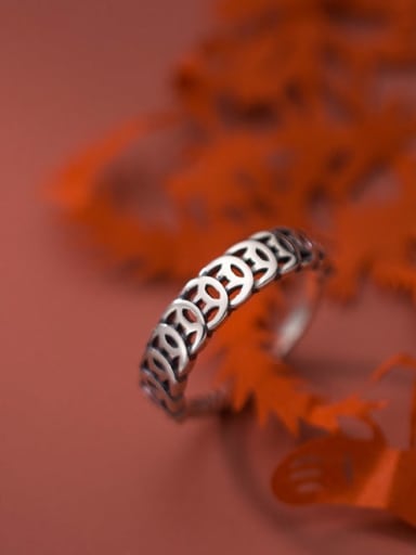 custom 925 Sterling Silver Coin Vintage Band Ring