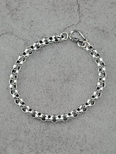 Vintage Sterling Silver With Antique Silver Plated Simplistic Chain Bracelets