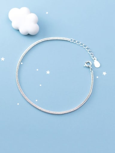925 Sterling Silver Minimalist Fashionsingle chain bracelet