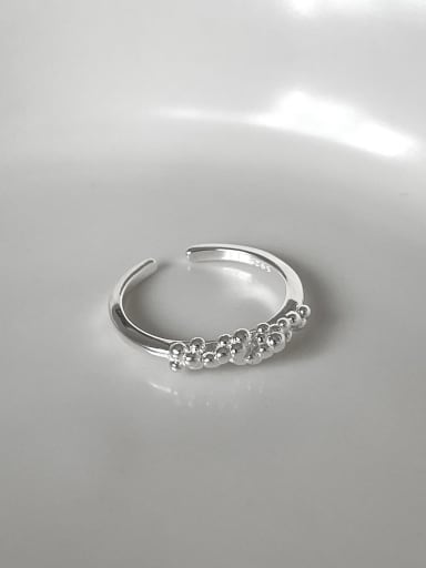 B bubble j1545 925 Sterling Silver Bead Round Minimalist Band Ring