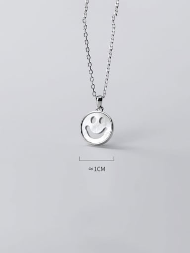 925 Sterling Silver  Minimalist Smiley Pendant Necklace