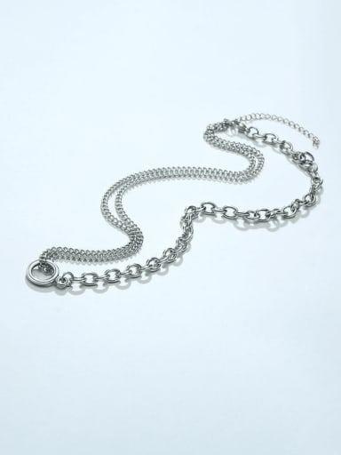 Steel color Titanium Geometric Vintage Necklace
