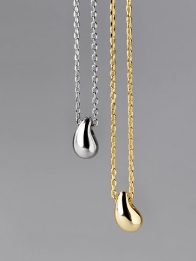 custom 925 Sterling Silver Water Drop Minimalist Necklace