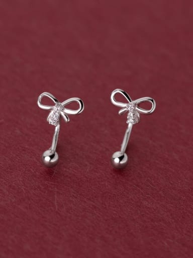custom 925 Sterling Silver Bowknot Dainty Drop Earring