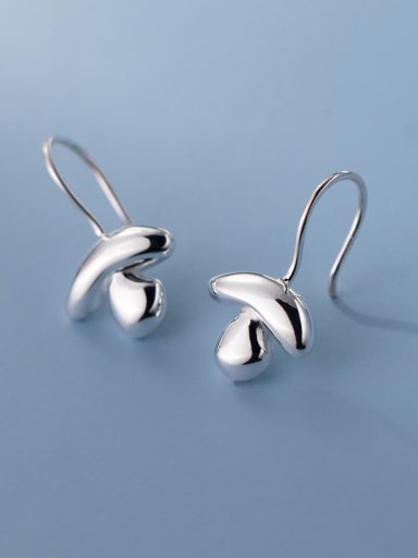925 Sterling Silver Mushroom Minimalist Hook Earring