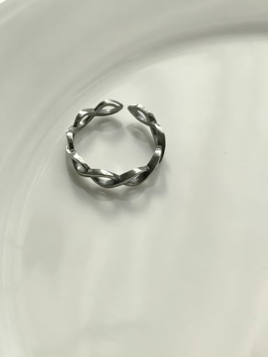 925 Sterling Silver Geometric Vintage  Free Size Midi Ring