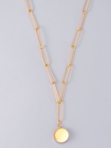 Titanium Steel Geometric Minimalist Hollow Chain   Necklace