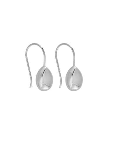 Platinum 925 Sterling Silver Water Drop Minimalist Hook Earring