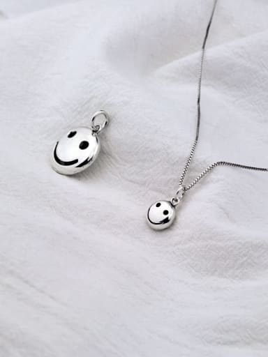 Vintage Sterling Silver With Simple Smiley Pendant Diy Accessories
