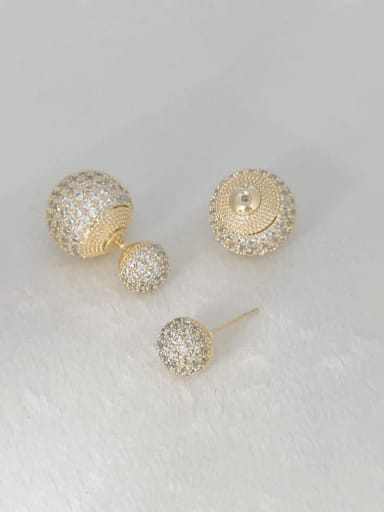 Brass Rhinestone Geometric Minimalist Cluster Earring