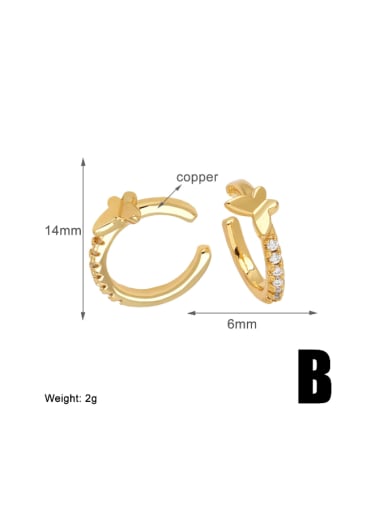 B Brass Enamel Heart Minimalist Clip Earring