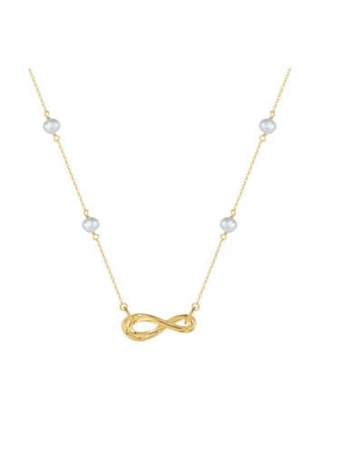 custom 925 Sterling Silver Imitation Pearl Bowknot Minimalist Necklace