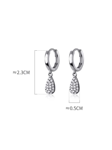 925 Sterling Silver Cubic Zirconia Water Drop Dainty Huggie Earring