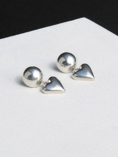 Titanium Steel Smooth Heart Minimalist Drop Earring