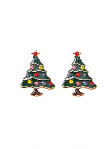C green version Alloy Multi Color Enamel Christmas Seris Cute Drop Earring