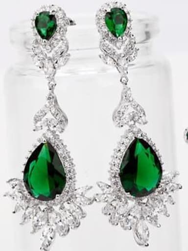 Emerald t02e03 Copper Cubic Zirconia Geometric Luxury Drop Earring
