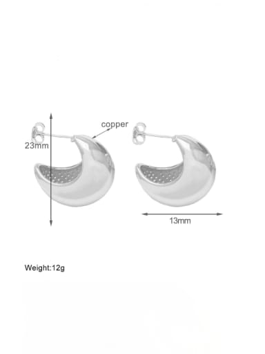 Steel Brass Geometric Minimalist Stud Earring