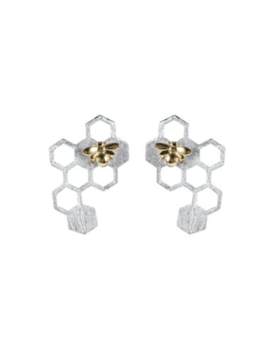 925 Sterling Silver Hexagon Minimalist Stud Earring
