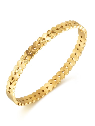 1026 gold plated bracelet Titanium Steel Geometric Minimalist Band Bangle