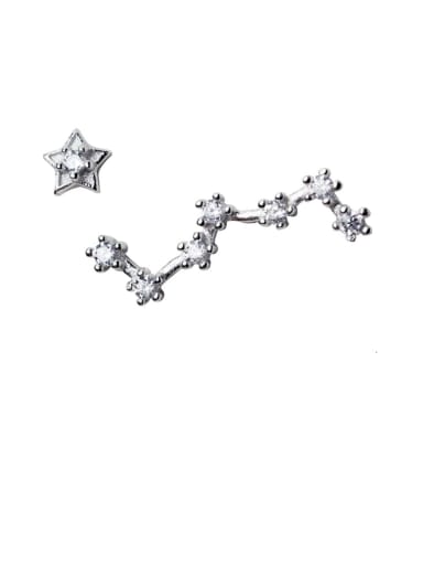 925 Sterling Silver Cubic Zirconia  Star Classic Ear Climber Earring