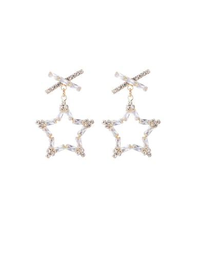 Alloy With Imitation Gold Plated Fashion Hollow Star Drop Earrings