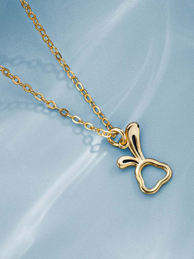 NS949 gold 925 Sterling Silver Rabbit Cute Necklace