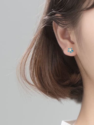 925 Sterling Silver flower Stud Earring