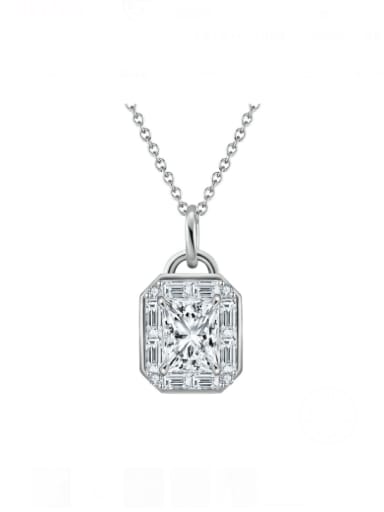 925 Sterling Silver Cubic Zirconia Geometric Dainty Necklace