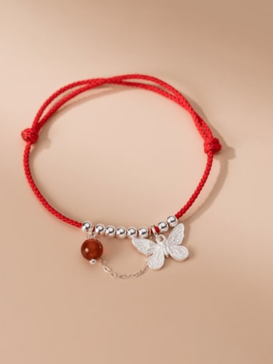 925 Sterling Silver Butterfly Minimalist Handmade Weave Bracelet