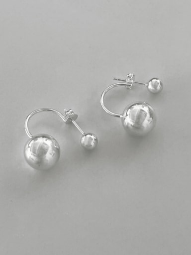 925 Sterling Silver Ball Minimalist Hook Earring