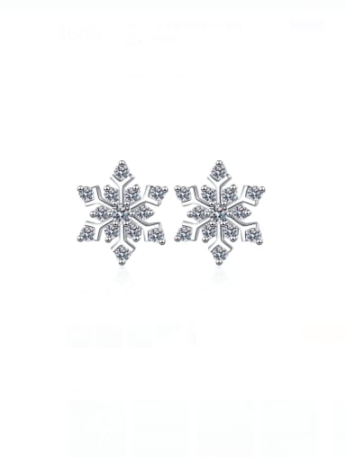 custom 925 Sterling Silver Moissanite Snow Flower Dainty Stud Earring