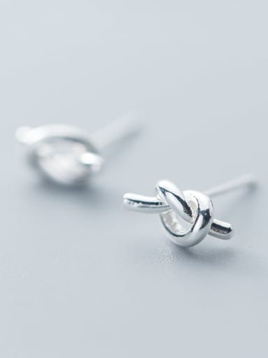 925 Sterling Silver Hollow knot Minimalist Stud Earring