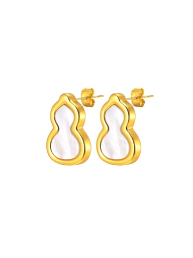 Brass Shell Irregular Gourd Minimalist Stud Earring