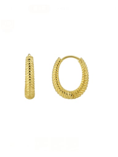 Brass Twist Geometric Minimalist Huggie Earring