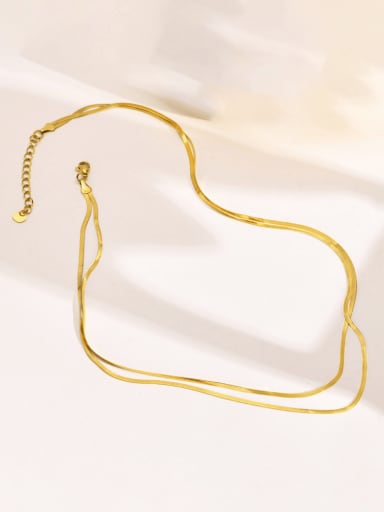 Stainless steel Snake  Bone Chain Minimalist Multi Strand Necklace