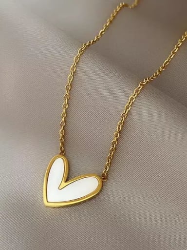 Titanium Steel Shell Heart Minimalist Necklace