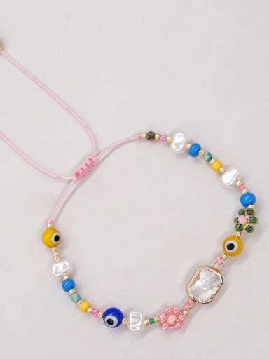 QT B220050C Multi Color Enamel Heart Bohemia Handmade Beaded Bracelet
