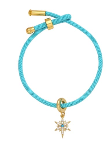 C Brass Cubic Zirconia Cross Bohemia Handmade Weave Bracelet
