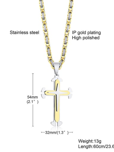 Steel pendant (without chain) Titanium Steel Hip Hop Cross Pendant
