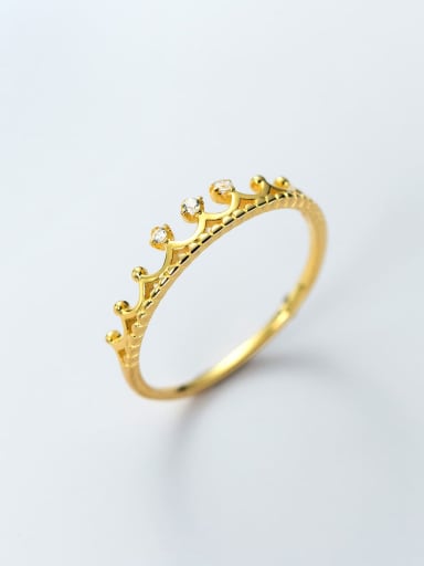 925 Sterling Silver Cubic Zirconia Crown Cute Band Ring