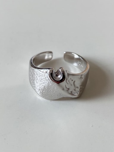 925 Sterling Silver smooth Irregular Vintage Band Ring