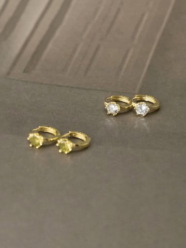 925 Sterling Silver Cubic Zirconia Geometric Dainty Huggie Earring