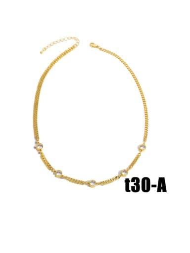 nkt30 A Brass Cubic Zirconia Tassel Vintage Necklace