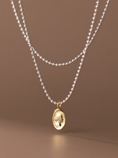 custom 925 Sterling Silver Geometric Minimalist Beaded Necklace